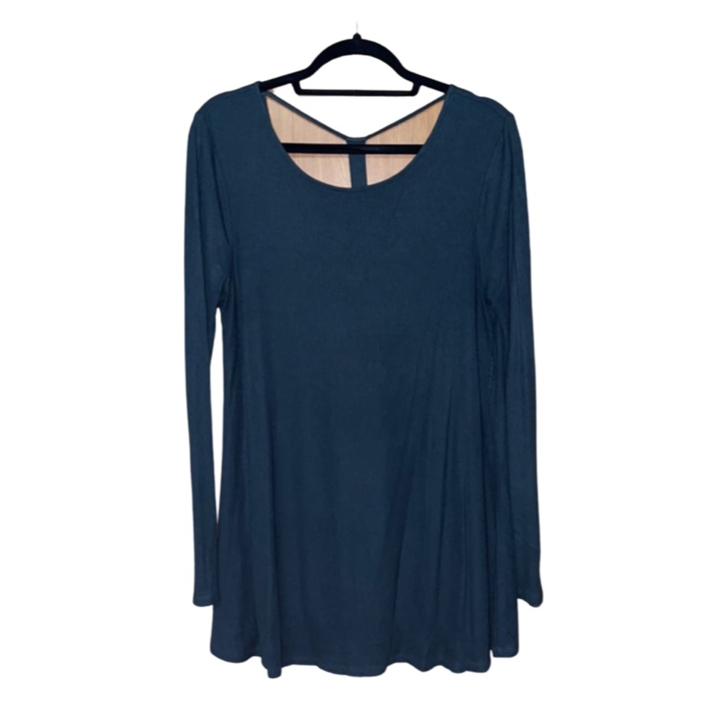 F21 Ribbed Long Sleeve Top - Teal - Size 1X